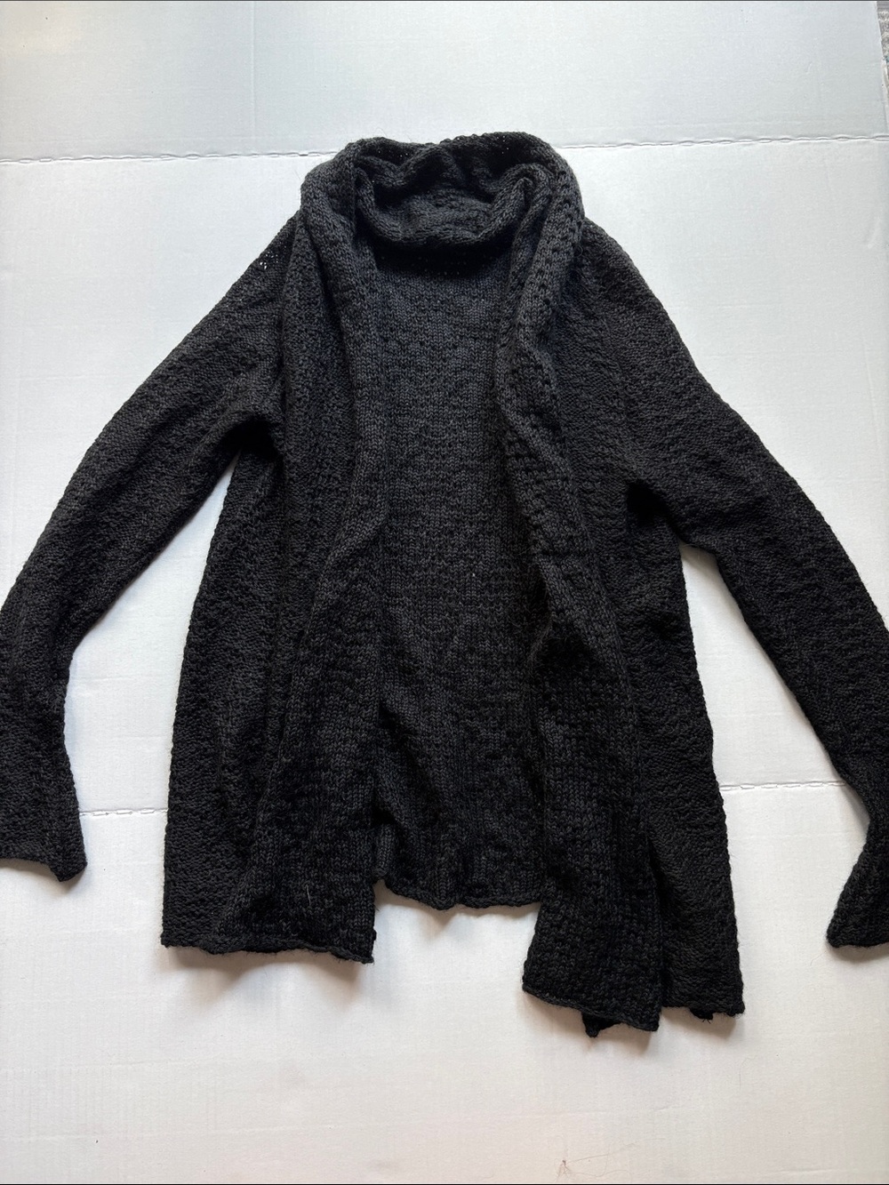 Cozy Black Open-Front Knit Cardigan